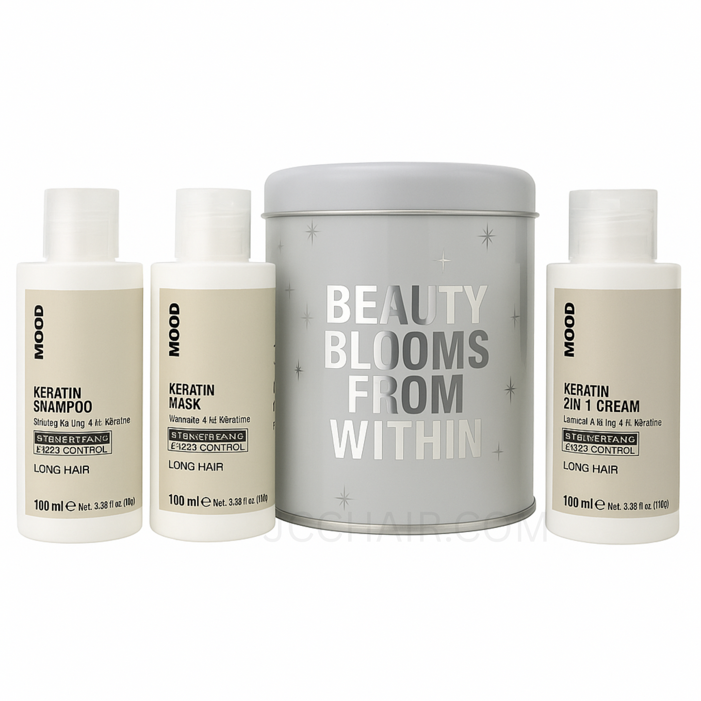 MOOD Keratin Shampoo, Mask & Creme (100ml Holiday Tin)