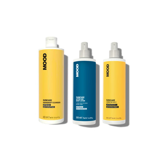 MOOD SunCare Hair & Body Cleaner, After Sun Body Lotion & Leave In 10-in-1 Spray